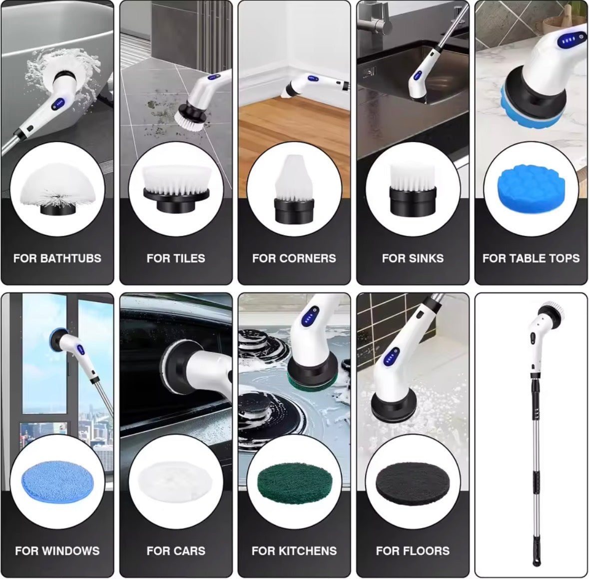 9 in 1 Electric Spin Scrubber
