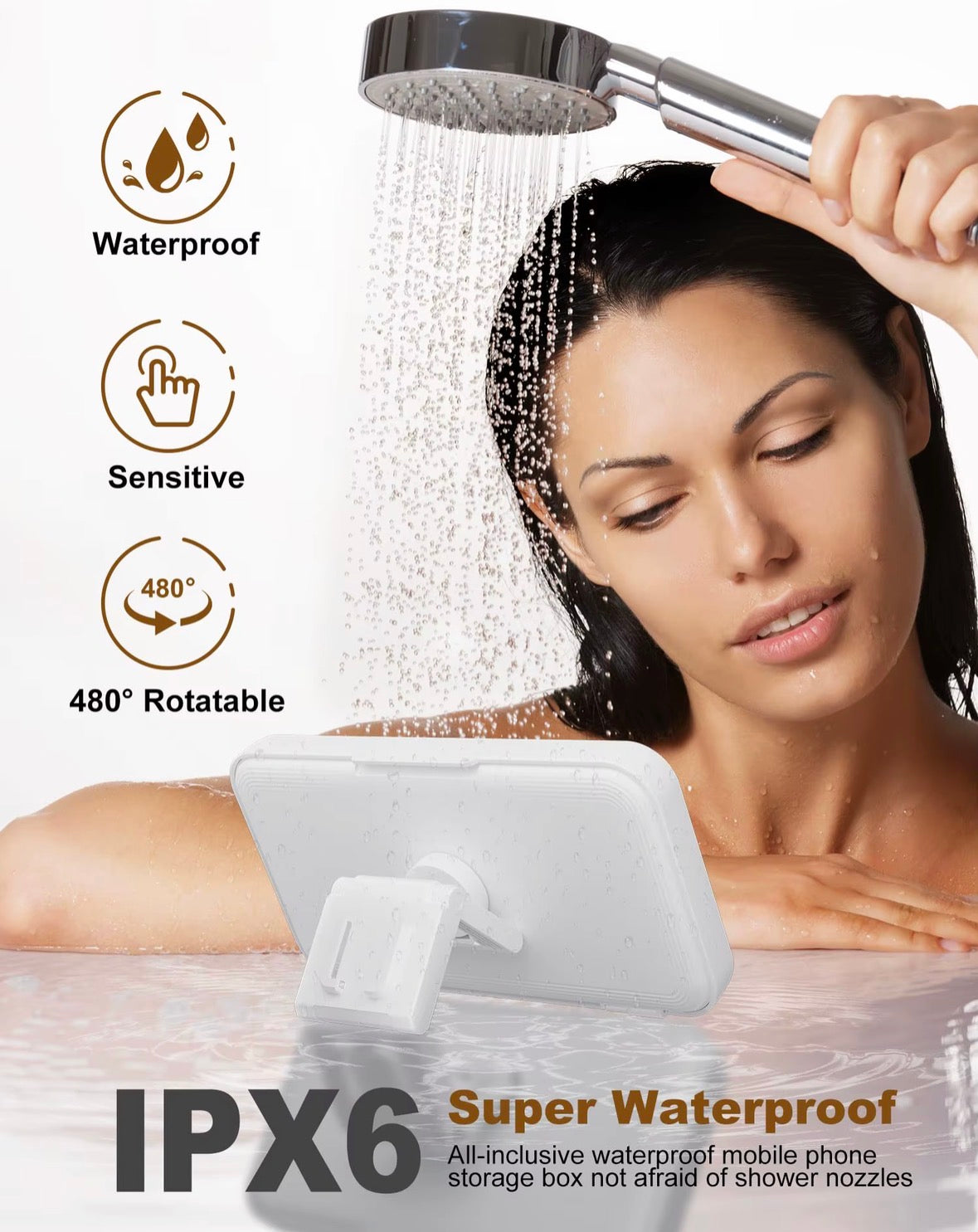 Waterproof Phone Holder + Speaker