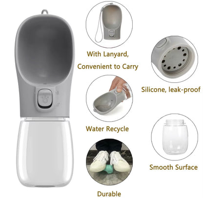 2 in 1 Portable Dog Water Bottle